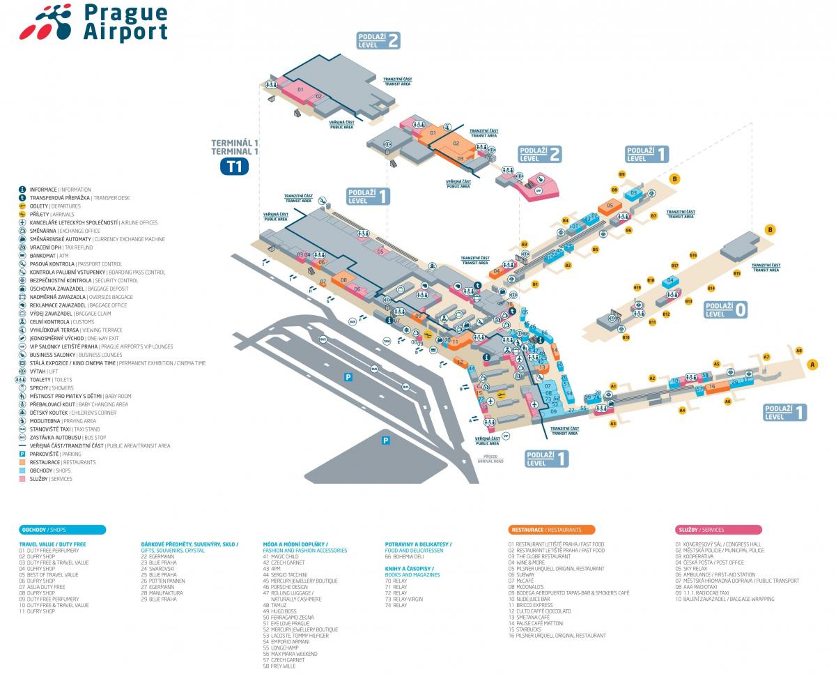 terminal 1 Flughafen Prag Karte