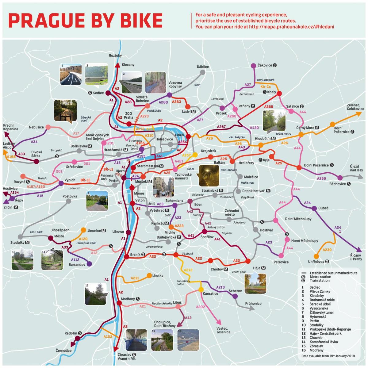 Karte von Prag-bike