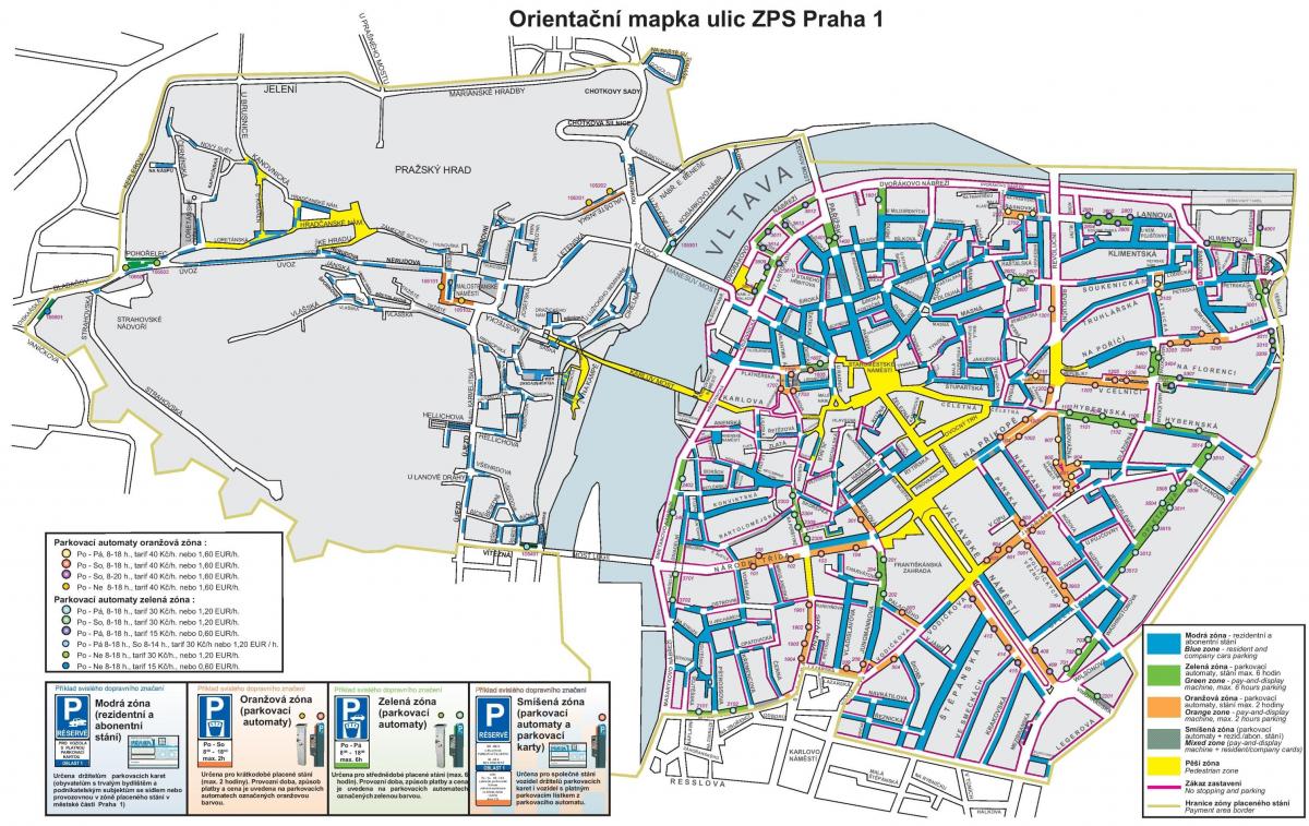 Prag kostenfreies Parken map