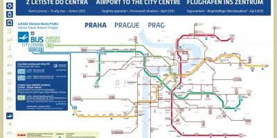 Karte von Prag-U-Bahn-Karte Flughafen